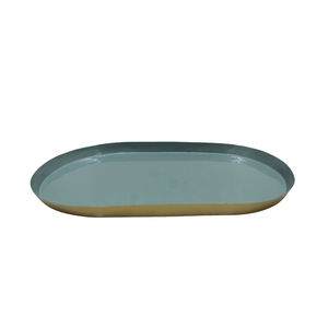 Lot de 3 plateaux ronds galvanisés couleur grise plateau acrylique grande taille pour dessus de table et décoration de restaurant faits à la main en vrac - Product Image 5