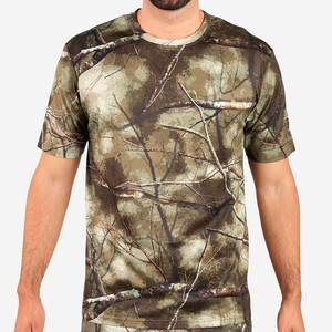 T-shirts en jersey de coton personnalisés pour hommes, broderie 3D, manches courtes, séchage rapide, respirant, écologique, anti-UV, vêtements de chasse - Product Image 1