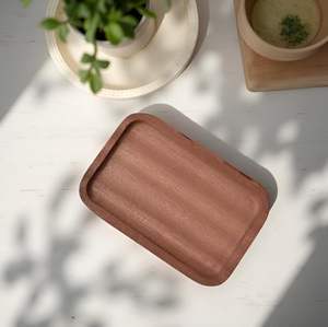 Plateau de service en bois japonais, assiette à collation en bois massif pour thé, sushi ou décoration, cuisine rustique minimaliste ou plateau de table basse - Product Image 5