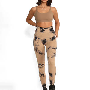 กางเกงออกกำลังกายเอวสูงกางเกงฟิตเนสเอวสูงมัดย้อมบั้นท้ายยกก้น2025ไร้รอยต่อสำหรับใส่ไปยิม - Product Image 1