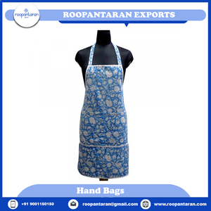 Delantal de restaurante de tendencia más nuevo indio estampado en bloque 100% transpirable 20 láminas de algodón 83 Cms delantal de cocina para la venta - Product Image 6