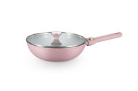 Nouveautés Batterie de cuisine moderne personnalisable en aluminium à revêtement céramique rose à induction batterie de cuisine et de poêles antiadhésives batterie de cuisine