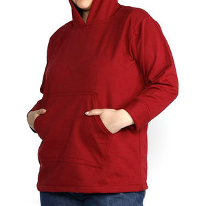 Sweat à capuche oversize pour femme en coton 100% uni, personnalisé avec logo sur le devant, respirant, couleur personnalisée - Product Image 3