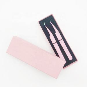 Pince à épiler professionnelle en acier inoxydable avec prise en diamant pour extension de cils pointus rose clair pour bébé - Product Image 2