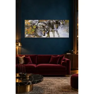 Impression sur toile Fida Wolves Among Autumn Leaves - Product Image 1