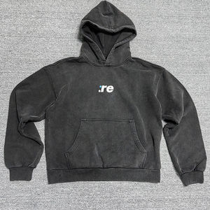 เสื้อฮู้ดผ้าฝ้ายสำหรับผู้ชายเสื้อฮู้ดปักไหล่ไหล่ตกไซส์โอเวอร์ไซส์งานตามสั่งแนวสตรีทใส่สบายออกแบบได้ตามต้องการ - Product Image 3