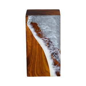 Handcrafted Rosewood Cremation Urn Ocean Wave Resin Inlay Design Memorial <b>Keepsake</b> For Human <b>Ashes</b> - Product Image 5