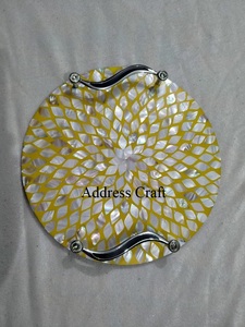 ถาดใส่ช็อคโกแลตพร้อมด้ามโลหะสำหรับตกแต่ง2026อีดเดือนรอมฎอนถาดฝังมุกพร้อมด้ามจับโลหะปรับแต่งวัสดุเป็นมิตรกับสิ่งแวดล้อมถาดกลม - Product Image 5