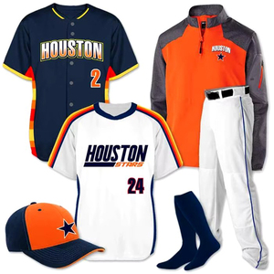 Uniforme de béisbol de servicio de alta calidad, nombre de equipo personalizado, número de equipo, estilo impreso, uniforme de béisbol transpirable Premium para hombres - Product Image 2