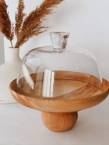 Sturdy Wooden Cake Stand With Glass Dome Built To Provide Stability For Cakes Tall Cakes And Decorative Dessert Creations - Product Image 2