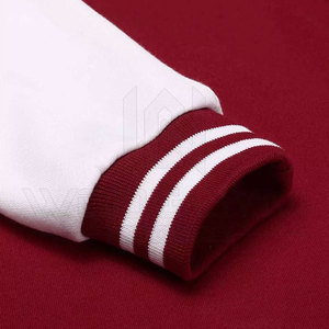 เสื้อแจ็กเก็ตทีมโรงเรียนโลโก้ตามสั่งปกตั้งสำหรับฤดูหนาวไฮสตรีทลำลองพร้อมแขนหนังและตัวอักษรปัก - Product Image 3