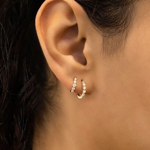 Mejor Oferta, Pendientes de Aro con Diamantes Cultivados en Laboratorio con Certificación IGI VVS, con Oro de 14k, Estilo Minimalista y Lujoso para Mujer a Bajo Precio - Product Image 3