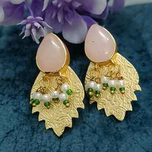 Top Indian Manufacturer Latest Design Gold Plated Multi Color <b>Pearl</b> <b>Earrings</b> Set Women's Ethnic - Product Image 2