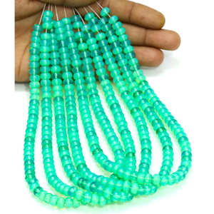 Hermosas Cuentas de Cuarzo Verde Esmeralda en Forma de Rondel Liso, Cuentas de Piedra Preciosa de Cuarzo de Color Verde de 7-8 mm, Calidad AA - Product Image 5