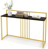 Gold Eingangs bereich Konsolen tisch Metallrahmen & Marmorplatte, moderner Foyer tisch für Hotels Wohnzimmer Flur