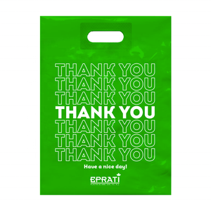 Sac en plastique à poignée découpée renforcée de haute qualité biodégradable avec logo de taille personnalisée pour faire du shopping à bas prix directement de Turquie - Product Image 4