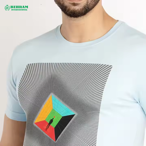 T-shirt personnalisé en polyester/coton à col rond, coupe ample, impression numérique du logo, manches durables anti-boulochage, écologique, pour homme - Product Image 6