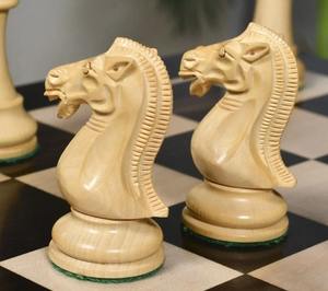 Pièces d'échecs professionnelles Elgin Marble Knight Staunton, en ébène et en bois de laurier, lestées, roi de 4,0 cm, au meilleur prix - Product Image 3