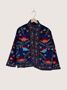 Manteau en coton brodé de style chinois, col mandarin, manches longues, motif floral, grande taille, vêtements décontractés pour femmes, vêtements d'automne - Product Image 1