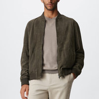 Blouson aviateur en daim pour homme, style classique décontracté, col montant, tissu en toile respirant, imperméable, séchage rapide, hiver