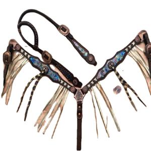 Fait sur mesure en cuir Western Horse Sports Headstall poitrine collier ensemble confortable et léger pour l'équitation course prix de gros - Product Image 1