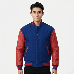 เสื้อแจ็คเก็ตวาร์ซิตี้แบบลำลองสำหรับผู้ชาย สีน้ำเงิน-เหลือง ทรงปกติ ผลิตจากโพลีเอสเตอร์ กันน้ำ บุด้วยผ้าควิลท์ ปิดด้วยซิป คอปกแบบเซเลอร์ - Product Image 3