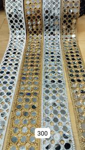 Lacets brodés miroir 100% coton sur mesure en or et noir perlés Créateurs de bijoux et idée de fabricants de ceintures - Product Image 5