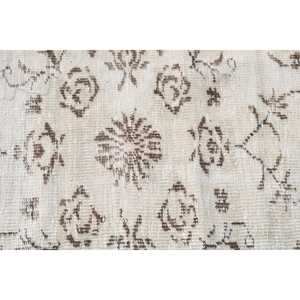 พรมวินเทจสไตล์ตุรกี ขนาด 3.6x7.7 ฟุต สีขาวน้ำตาลลายตาราง - Product Image 5