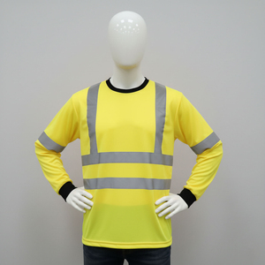 <b>Waterproof</b> Cotton Safety <b>Work</b> Shirt Short Sleeve Reflective Tape Customized Logo Wholesale Hi Vis ANSI Class 1 LED Flash shirt - Product Image 1