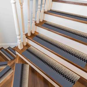 Blue <b>Step</b> Printed Rug - Modern, Pet Friendly, <b>Machine</b> Washable,Goblen - Product Image 4