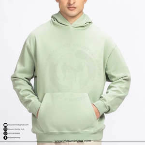 Vente en gros : Sweat à capuche streetwear oversize d'hiver en molleton coton/polyester épais, uni, avec appliqué, broderie personnalisée et impression - Product Image 3