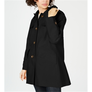 Impermeabile con Cappuccio London Fog Nero in Plastica EVA con Logo Personalizzato per Ragazze e Ragazzi Taglia XL - per Viaggi e Passeggiate - Product Image 1