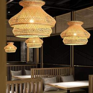 MEILLEURE VENTE Abat-jour en bambou naturel tissé à la main traditionnel Vente en gros Abat-jour de jardin Boho Décoration intérieure - Product Image 6