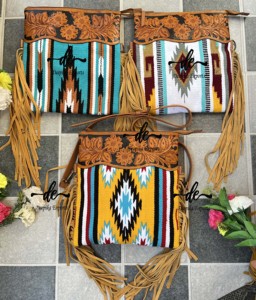 ผ้าห่มอานแอซเท็กสำหรับผู้หญิงกระเป๋าผ้าสไตล์โบฮีเมียนแบบคล้องมือ - Product Image 5