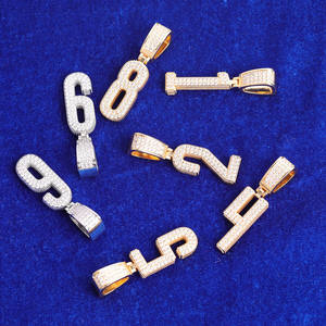 Chiffres VVS Diamant CZ Cluster Pierre À La Mode Vintage Style Glacé Blinged Out Pendentifs Collier - Product Image 4