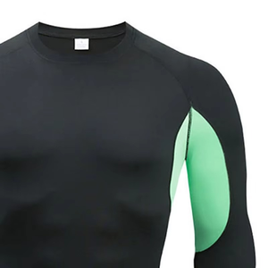 Men's Thermal-Winter <b>Base</b>-<b>Layer</b> Compression Rash-Guard Long Sleeves Black-<b>Blue</b> Protective-Long Sleeve MMA Gear - Product Image 2