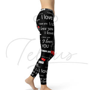 Leggings de yoga pour femmes de qualité supérieure 2026, haute élasticité, imprimé par transfert thermique, design Saint-Valentin, respirant, séchage rapide - Product Image 3