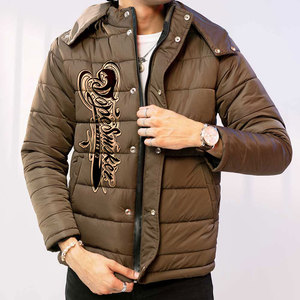 Chaqueta de plumón para hombre con cuello alto, diseño bomber personalizado, transpirable, para invierno, estilo urbano con letras, al mejor precio y alta calidad - Product Image 3