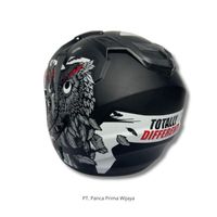 JP7 Casque de moto demi-visage de haute qualité Design croisé double visière Matériau ABS durable certifié SNI État neuf Toutes les tailles