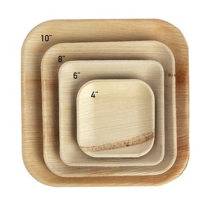 Ensembles d'assiettes et de bols en feuille de palmier à 3 compartiments en bambou biodégradable pour les occasions de mariage - Product Image 6