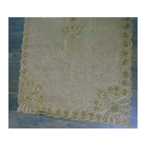 Trusted Manufacturer High-Selling 6-Seater Dining Table Cover Golden Embroidered Disposable <b>Tablecloth</b> for Home Party - Product Image 5