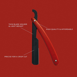 Rasoir à lame unique pour hommes Rasoirs pliables Super couteaux en plastique de couleur rouge et noire Rasoirs de salon Handel - Product Image 6
