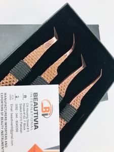 แหนบสำหรับต่อขนตาปลอมพลาสม่าสีโรสโกลด์แบบกำหนดโลโก้ได้ตามต้องการ - Product Image 4