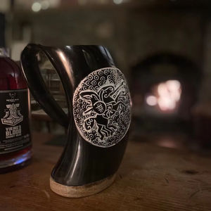 แก้วบัฟฟาโลฮอร์นทำมือแก้วเครื่องดื่มธรรมชาติเป็นมิตรกับสิ่งแวดล้อมทนทานเหมาะสำหรับกาแฟชาวิสกี้รับประทานอาหาร - Product Image 1