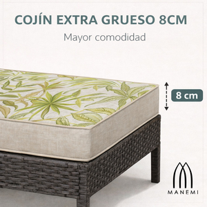 Cuscini per Sedie da Giardino 120x55x8cm, Comodi Cuscini da Esterno Leggermente Idrorepellenti con Cinghie di Fissaggio e Imbottitura in Schiuma - Product Image 4