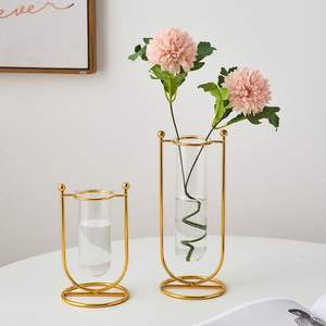 Floreros de Tubo de Vidrio, Diseño Moderno, Acabado Natural, Florero de Vidrio Elegante para Decoración de Mesa - Product Image 2
