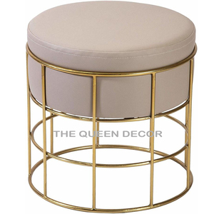 Taburete otomano de hierro resistente de estilo moderno, cojín para escuela al aire libre, sala de estar, dormitorio, muebles de acento, reposapiés para asientos de entrada - Product Image 1