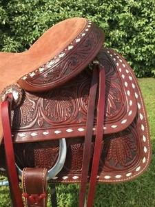 Western Leder Pferd neuesten Design Roping <span class=keywords><strong>Ranch</strong></span> Sattel mit <span class=keywords><strong>Buck</strong></span>-Stitching