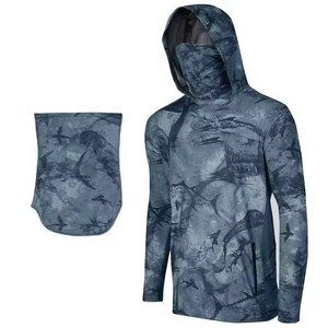 Vêtements poisson par sublimation vêtements à capuche avec protection UV personnalisés chemises à manches longues maillot SPF pour adultes vêtements de pêche pour hommes et enfants - Product Image 2