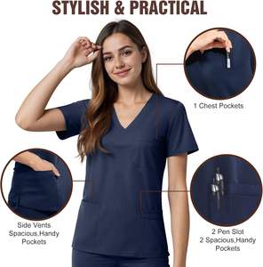 ชุดเครื่องแบบขัดผ้าฝ้ายทางการแพทย์สำหรับโรงพยาบาลชุดเสื้อผ้าสำหรับวิ่งพยาบาลใช้ได้ทั้งชายและหญิง - Product Image 5